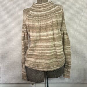 Knox Rose Pull Over Sweater Lg Beige Polyester/ Wool Blend Knitted Long Sleeve